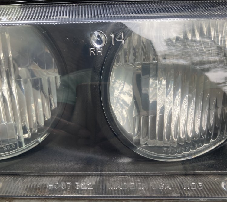 A closeup of my headlight after applying protectant; the housing is noticably clearer